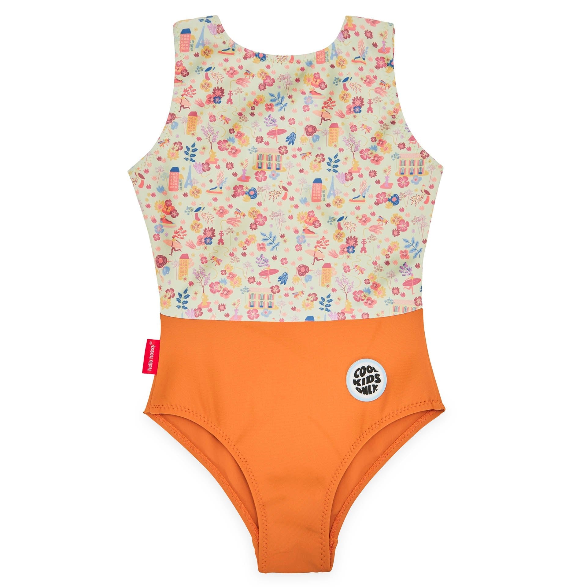 Costume da bagno bambina Dried Flowers Anti-UV, intero, Cool Kids Only!