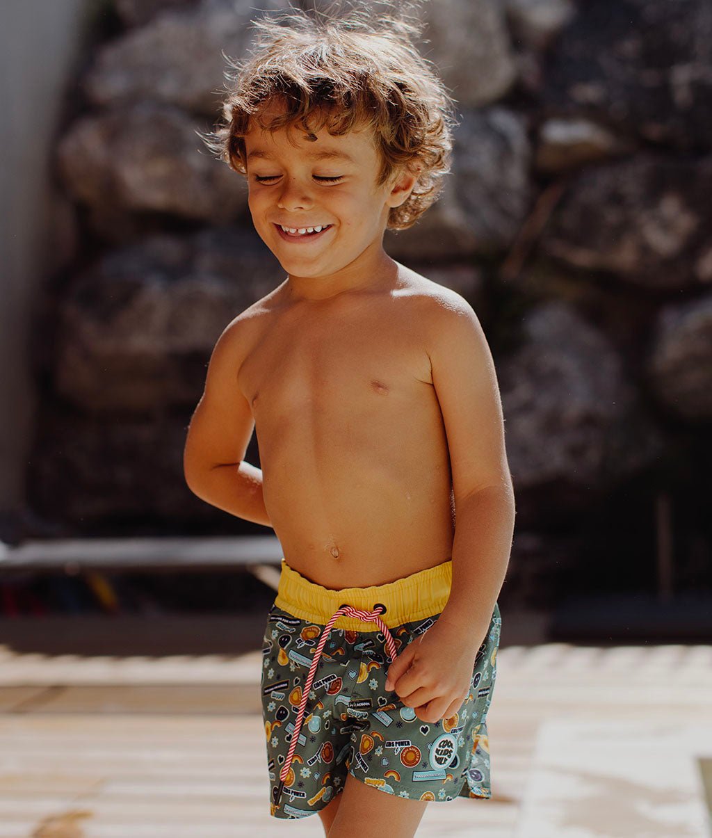 Costume da Bagno Bambino Smiley Anti-UV, colorato, Cool Kids Only!