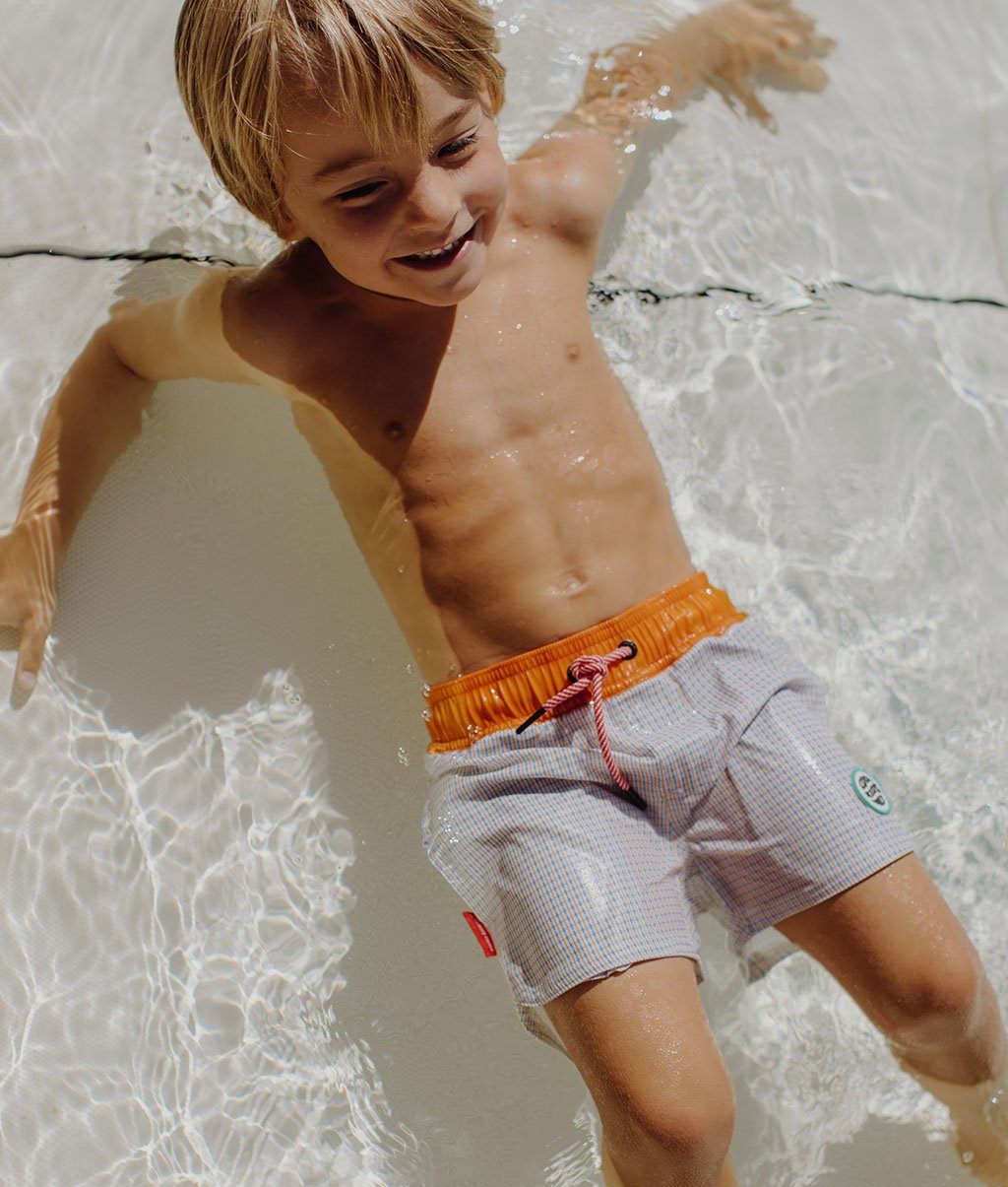Pantaloncino da Bagno Bambino Vichy Anti-UV, colorato, Cool Kids Only !