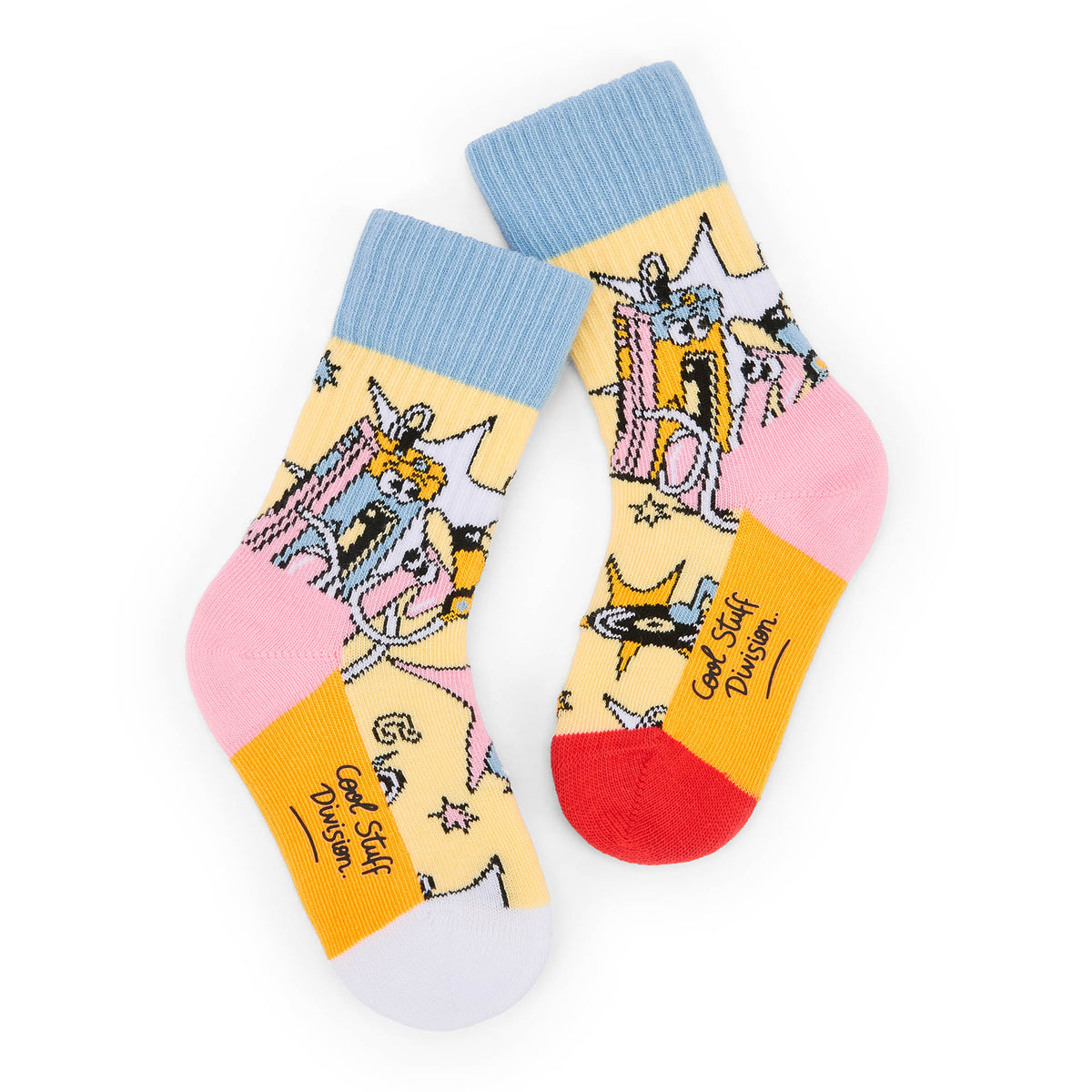 Calzini bambino multicolore motivo musica blu giallo rosa Hello Hossy