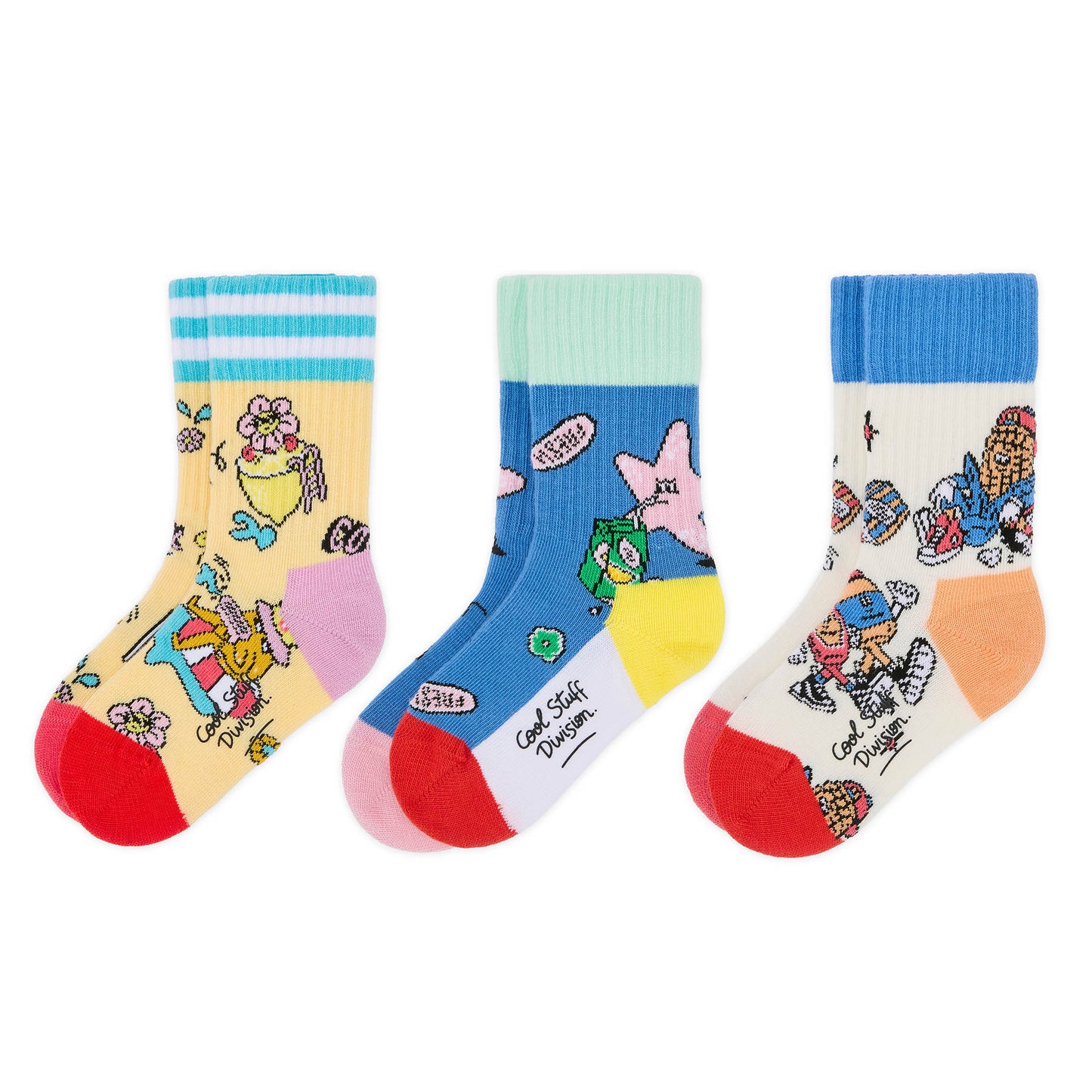 Calzini colorati per bambini con motivi Mascotte, cotone biologico Hello Hossy
