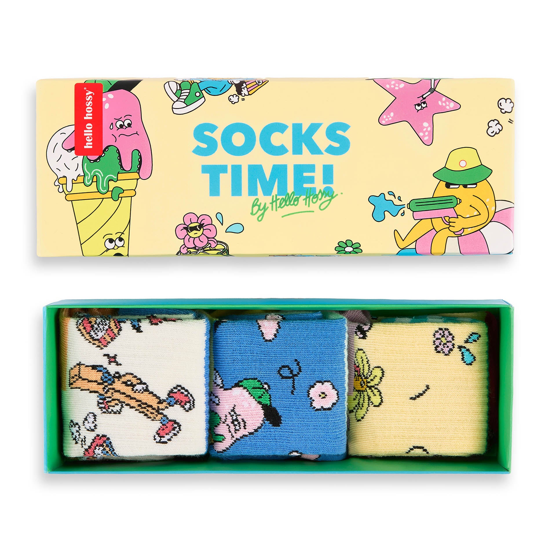 Set calzini bambino in cotone biologico motivi colorati Hello Hossy