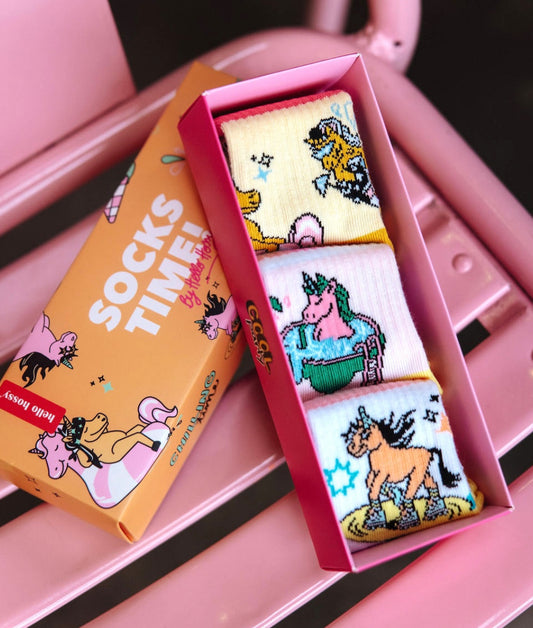 Set calzini bambino motivi unicorno e animali colorati Hello Hossy