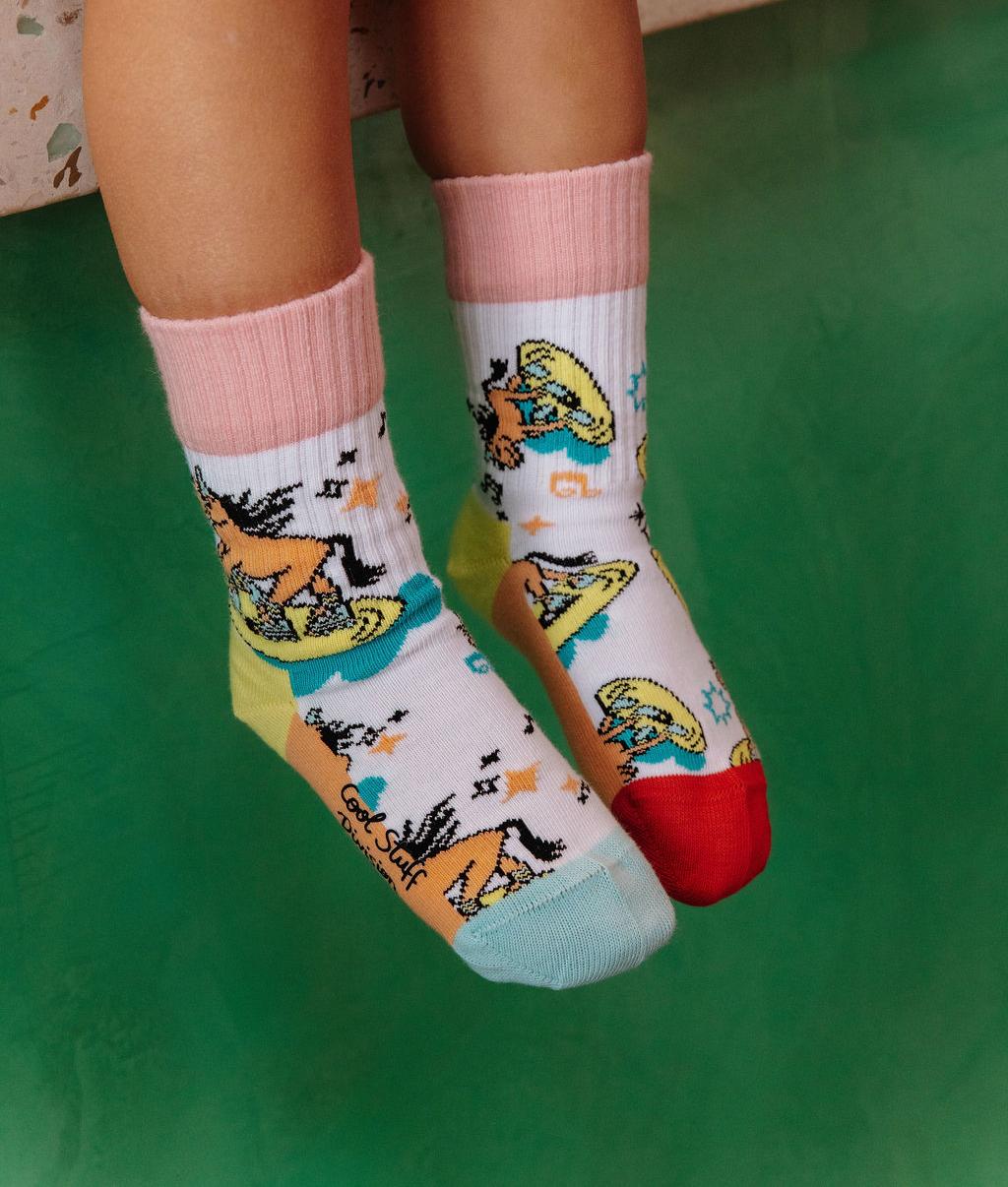 Calzini bambino motivi unicorno multicolori gambali rosa Hello Hossy