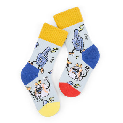 Calzini bambino motivo sport blu giallo rosso Hello Hossy