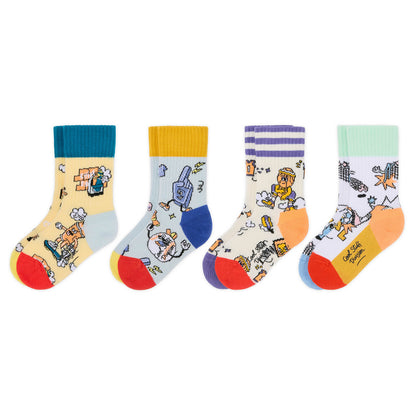 Calzini per bambini con motivi Sport colorati e multicolori, set Hello Hossy