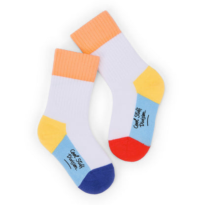 Calzini bambino multicolori bianco arancione giallo blu rosso Hello Hossy