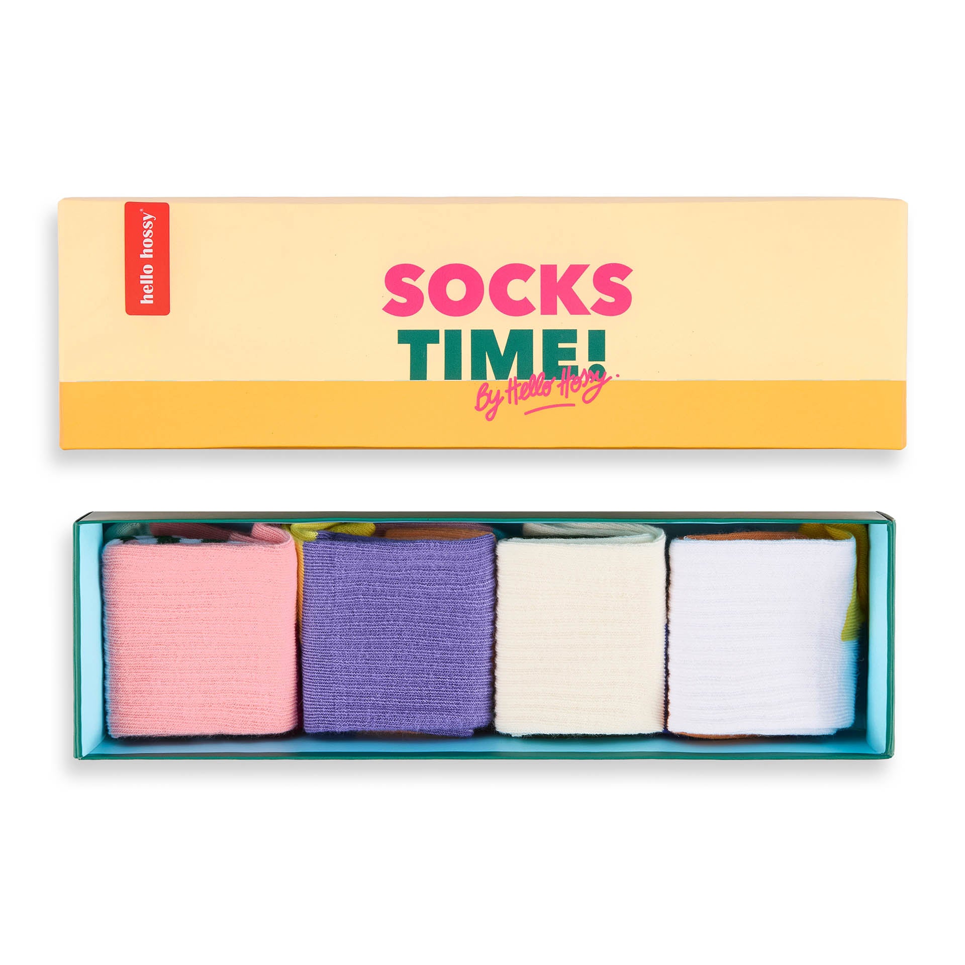 Set calzini bambino tinta unita rosa viola écru bianco Hello Hossy