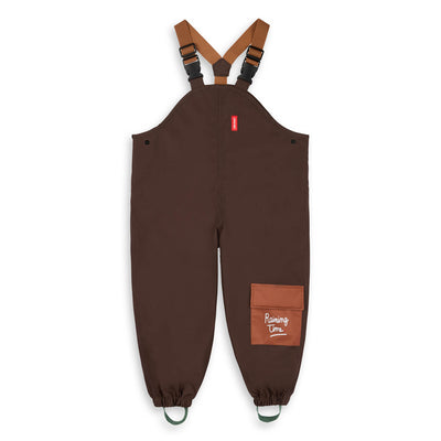 Pantaloni antipioggia impermeabili con spalline Peanut per bambino – vista piatta, frontale