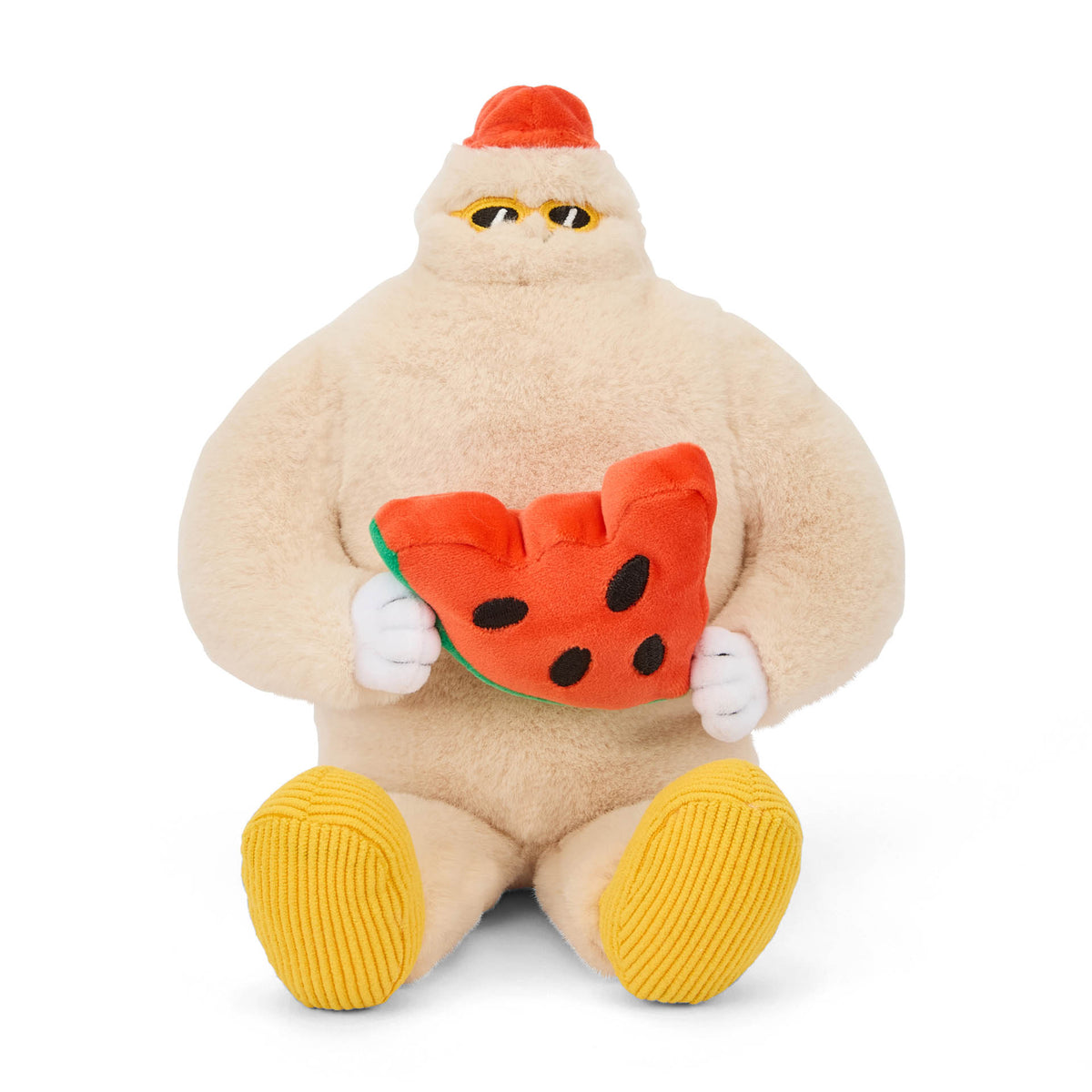 Peluche originale per bambino Hello Hossy a forma di yeti Frosty Yeti - vista frontale, appoggiata