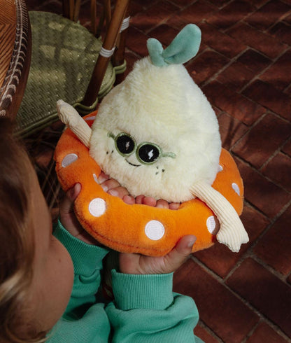 Peluche limone Lemon Splash con occhiali da sole verdi e salvagente arancione a pois - giocattolo originale - Hello Hossy