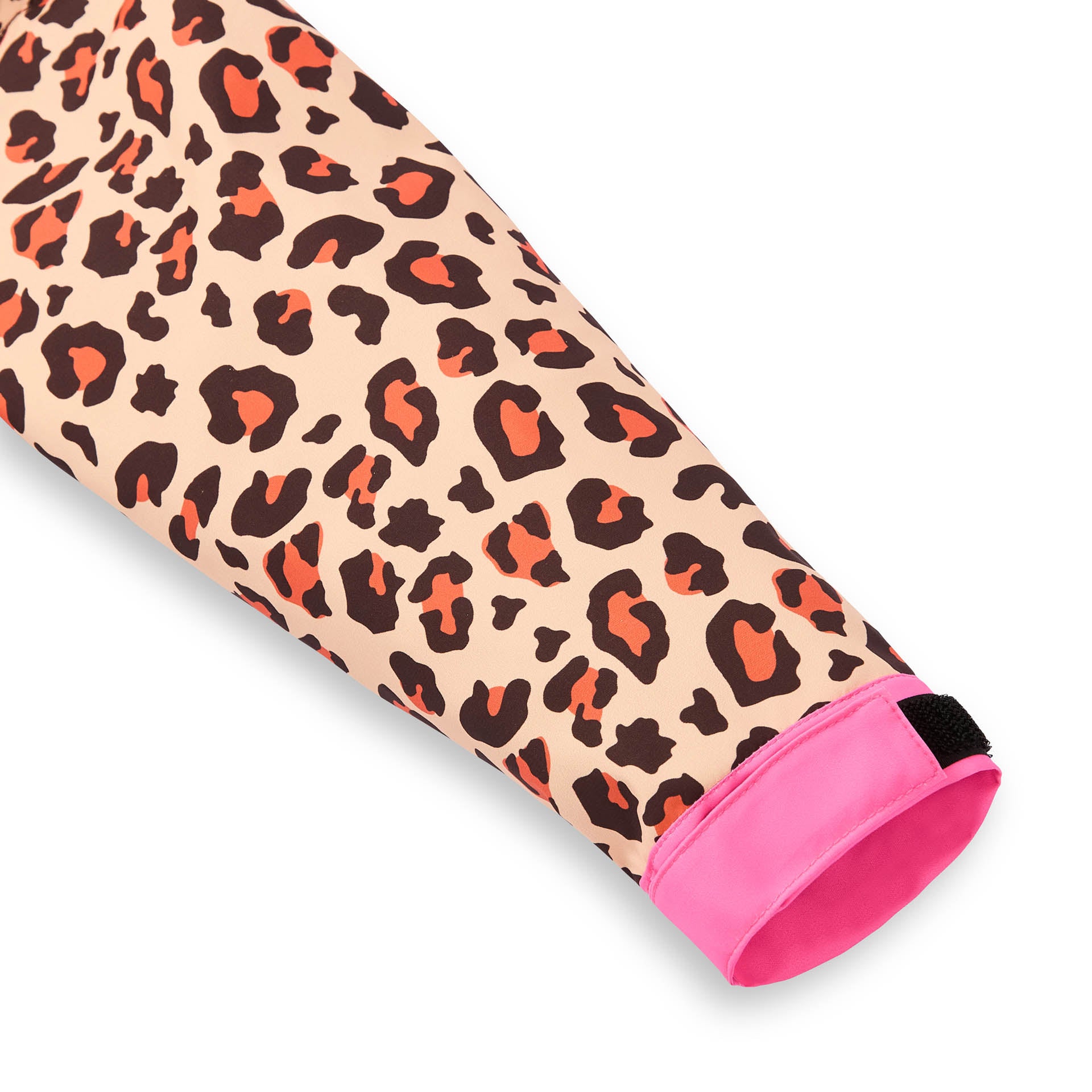 Poncho antipioggia impermeabile leopard per bambino e genitore - dettaglio polsino regolabile