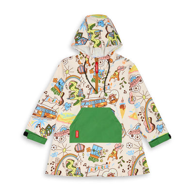 Poncho antipioggia impermeabile con cappuccio San Francisco per bambini – vista piatta, frontale