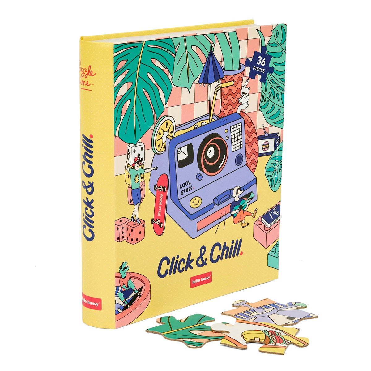 Puzzle per bambini Hello Hossy in formato libro – 36 pezzi – retro illustrato con messaggio del brand – vista frontale