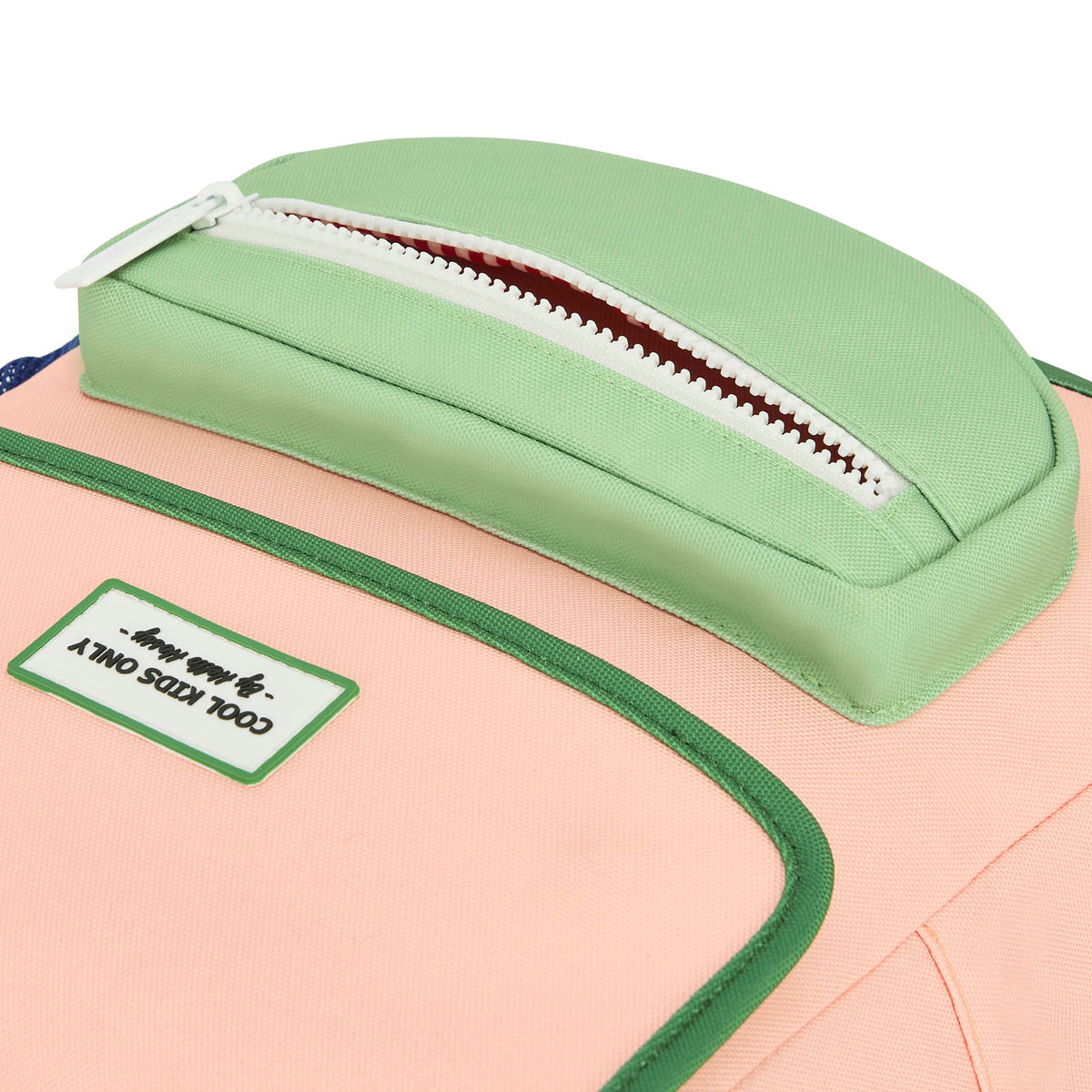 Zaino per bambini rosa verde dettagli tasca davanti Hello Hossy