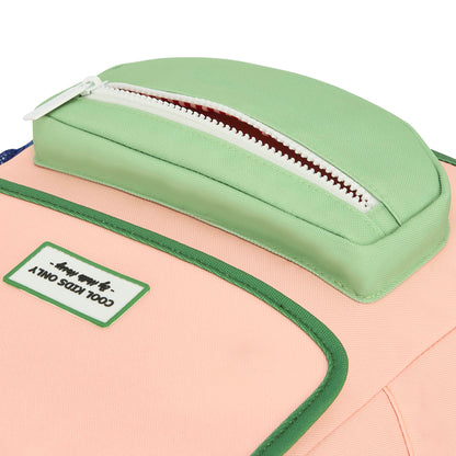 Zaino per bambini rosa verde dettagli tasca davanti Hello Hossy