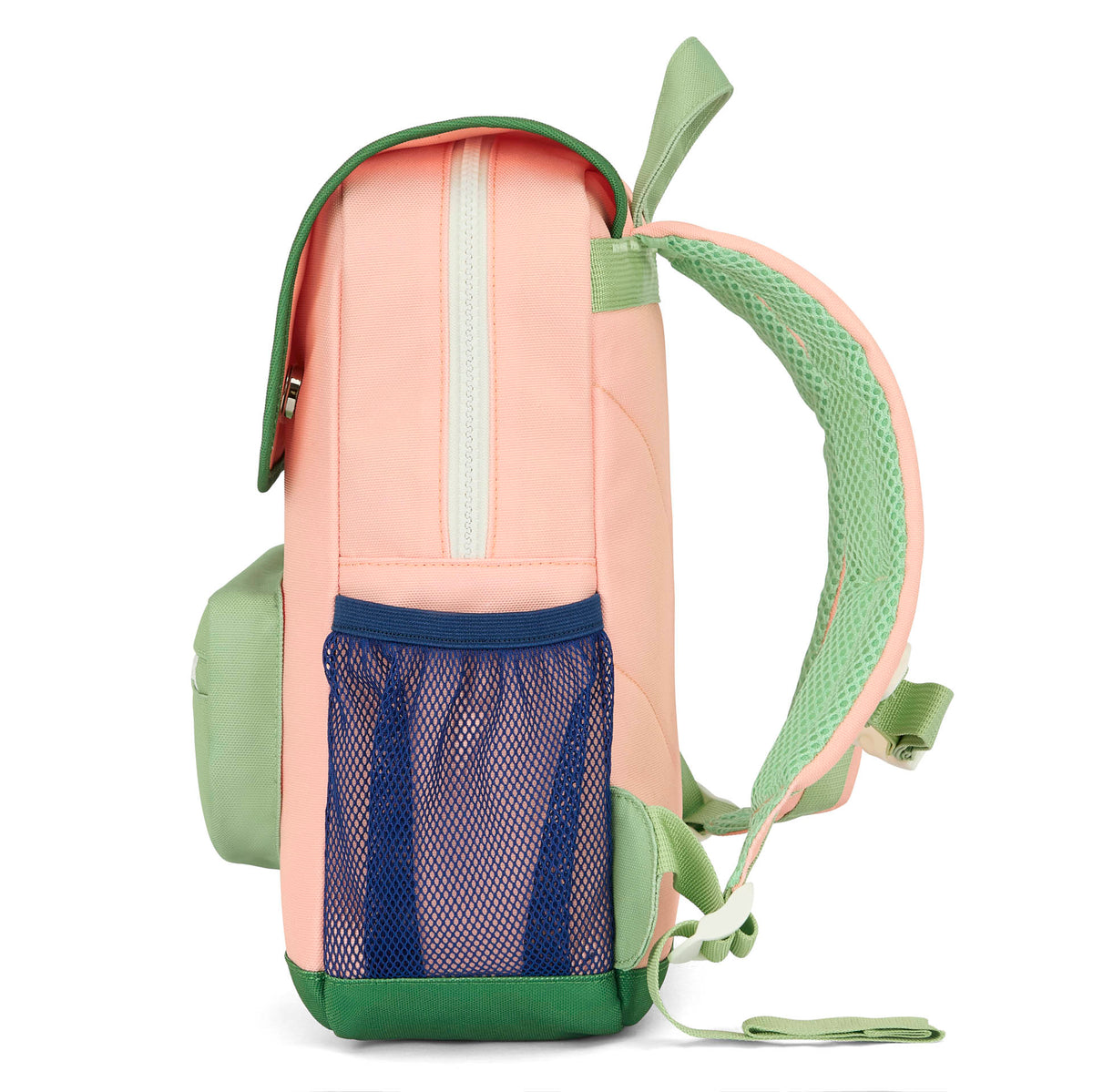 Zaino da bambino rosa e verde con tasca in rete Hello Hossy