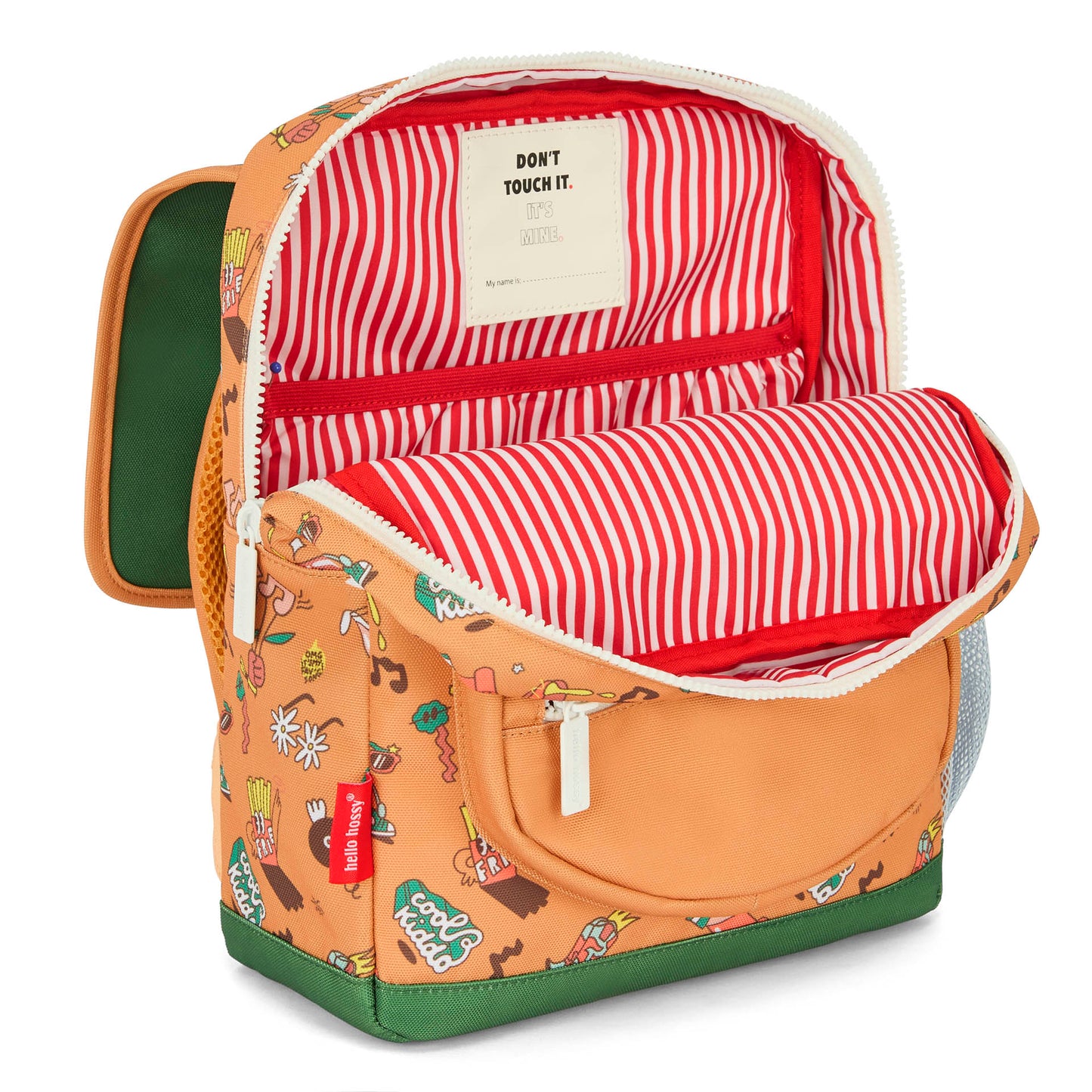 Zaino per bambini marrone stampato musica con interno a righe Hello Hossy