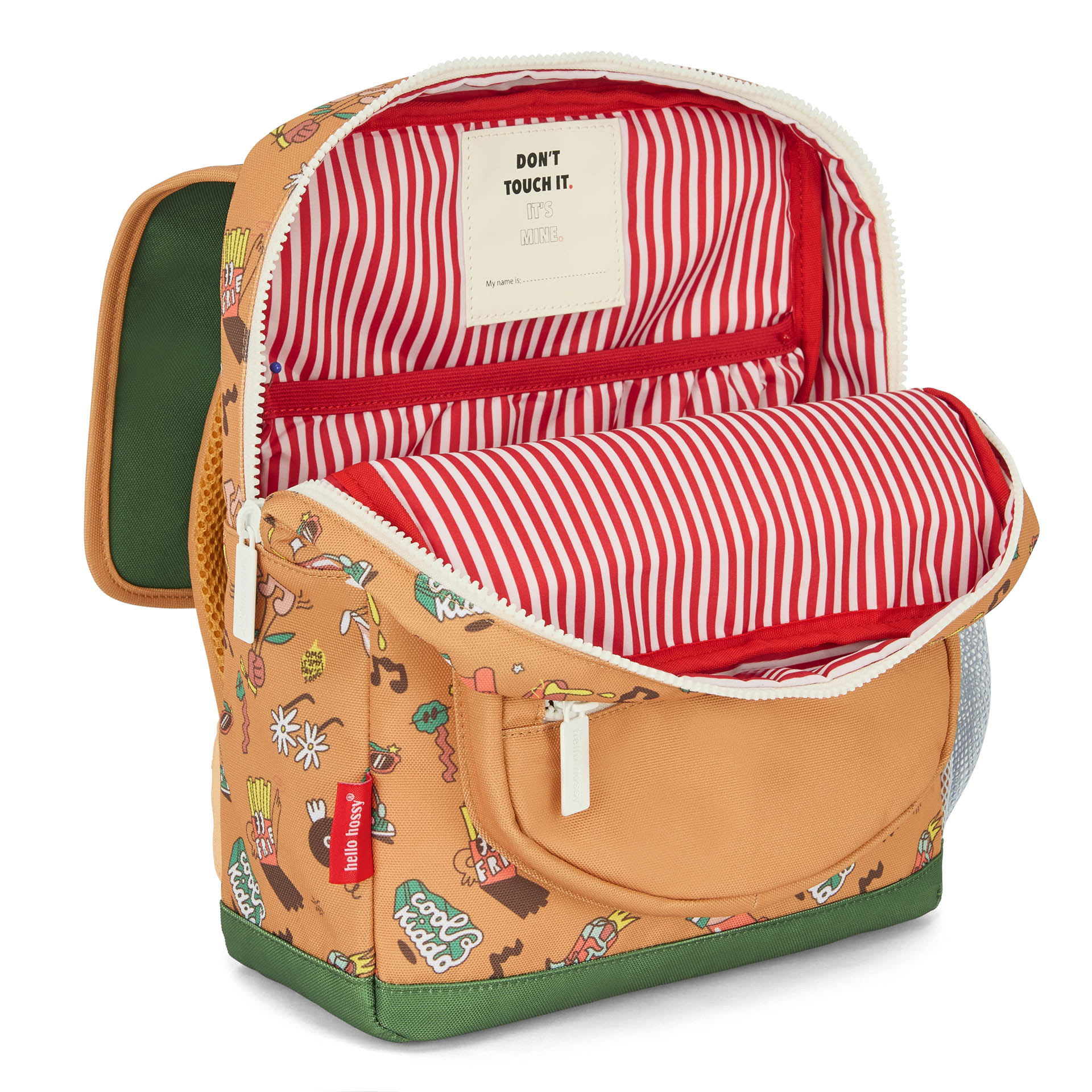 Zaino per bambini marrone stampato musica con interno a righe Hello Hossy