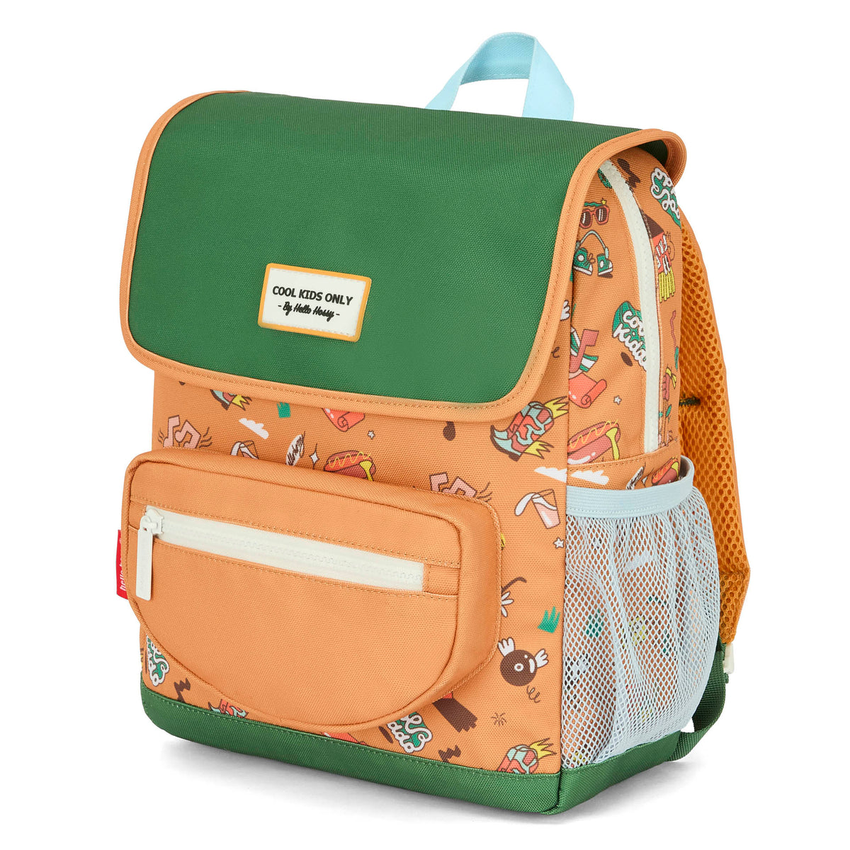 Zaino bambino marrone motivo musica patch Hello Hossy
