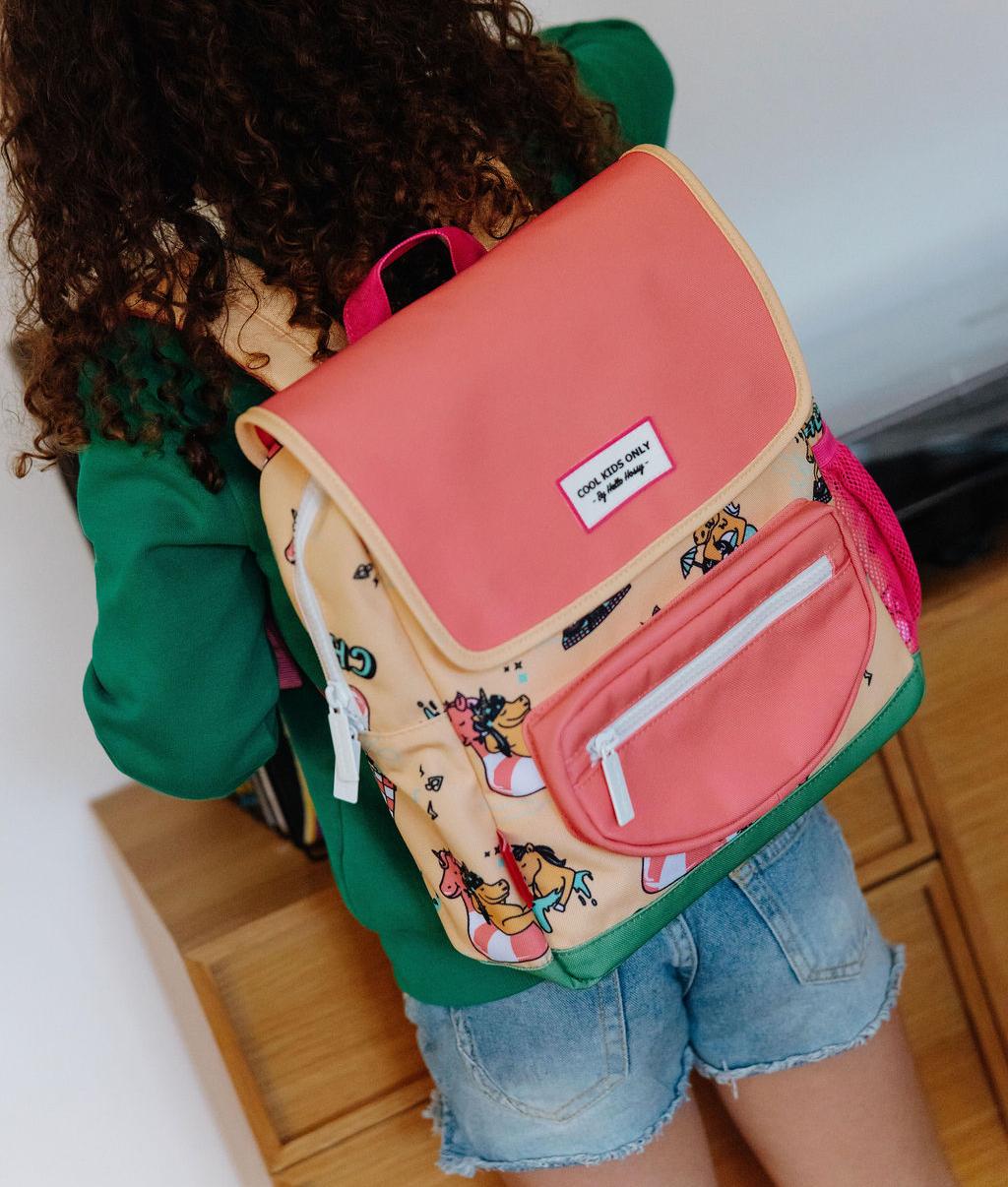 Zaino bambino beige motivo unicorno rosa Hello Hossy