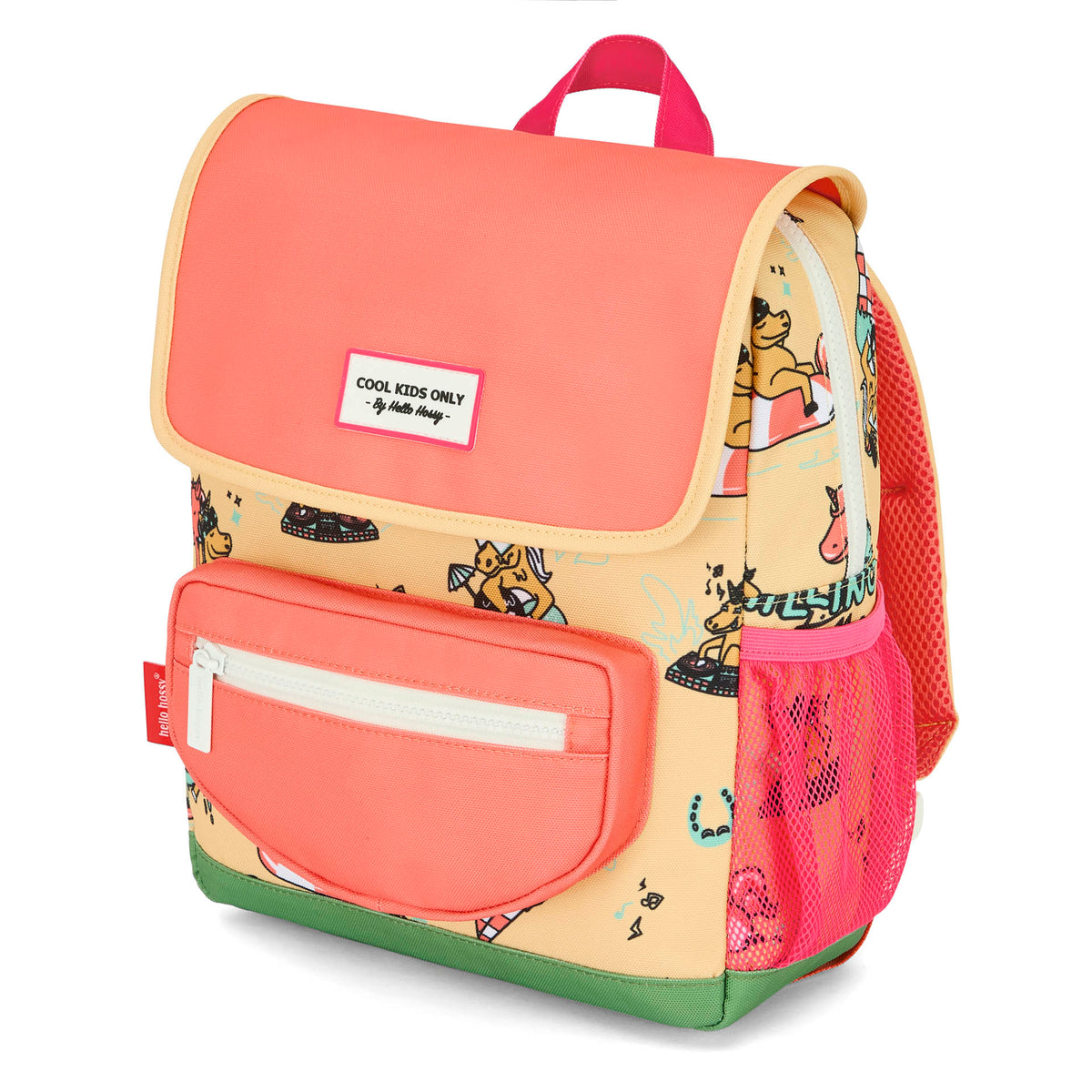 Zaino giallo e rosa per bambini con stampa unicorno Hello Hossy