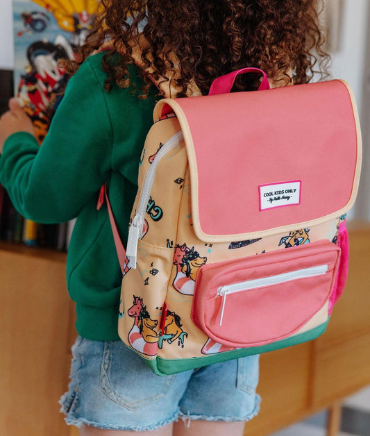 Zaino bambino giallo rosa motivo unicorno Hello Hossy
