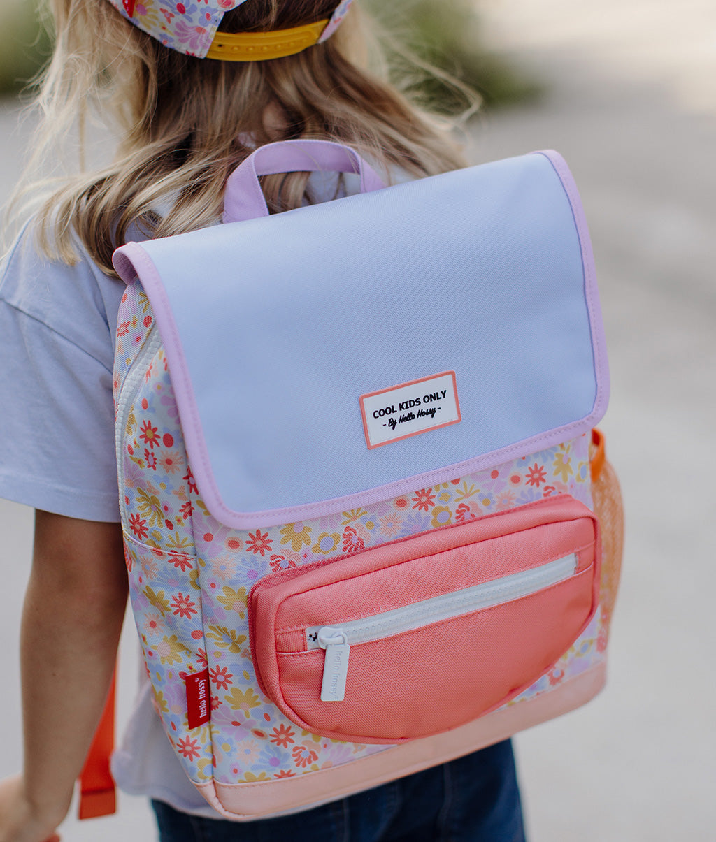 Cartella scolastica bambini Retro Flowers, eco-responsabile, dai 2 anni, Cool Kids Only!
