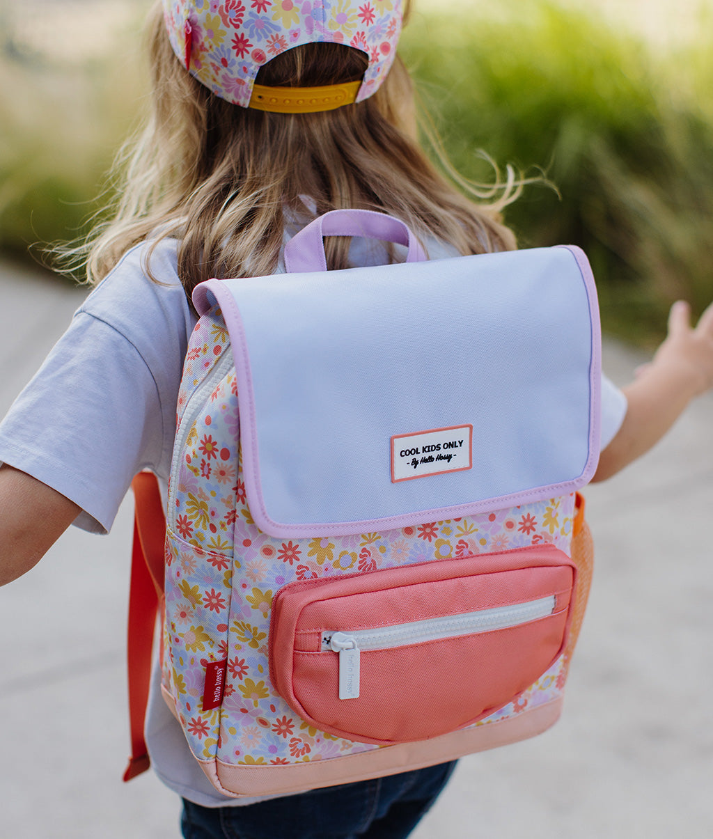 Cartella scolastica bambini Retro Flowers, eco-responsabile, dai 2 anni, Cool Kids Only!