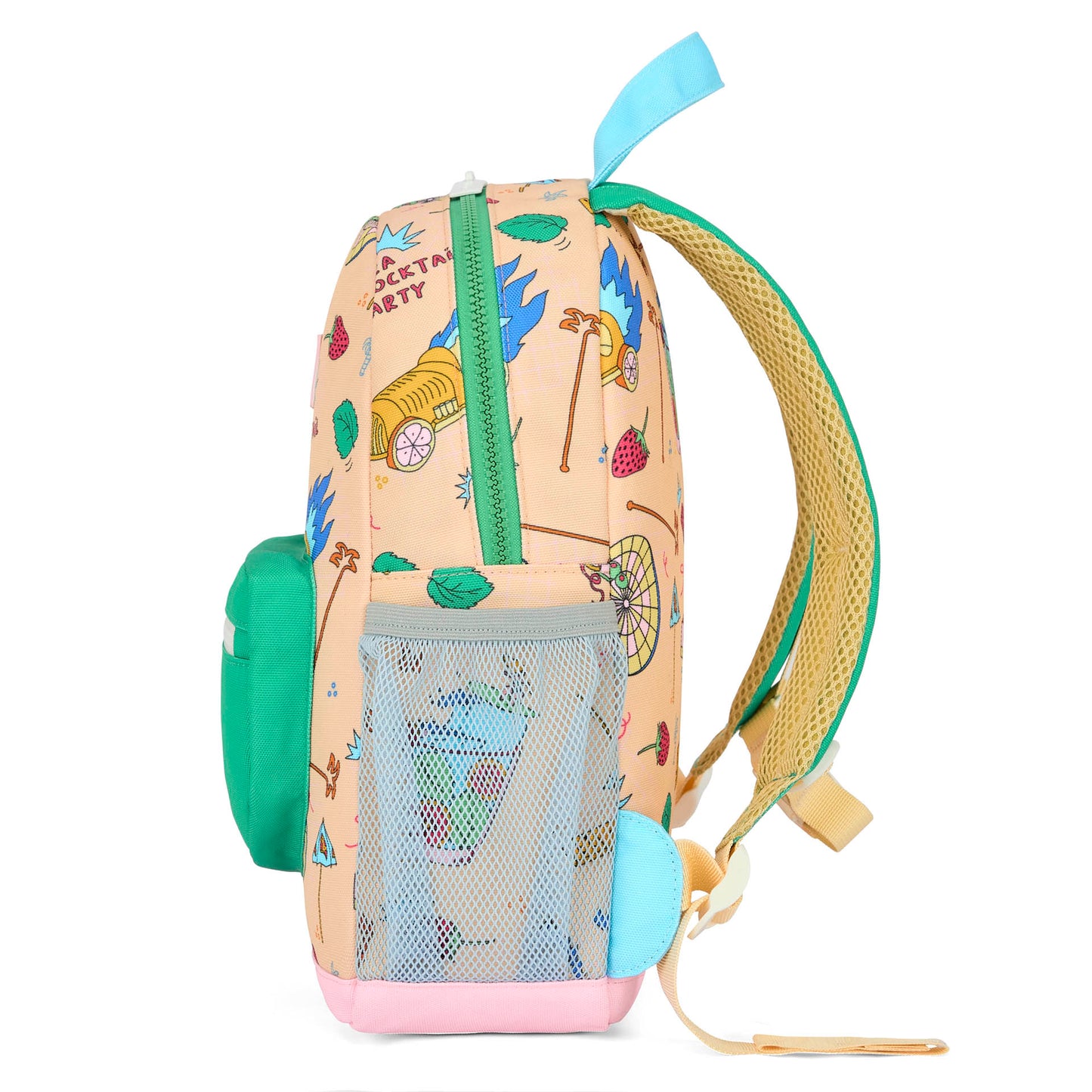 Zaino per bambini beige verde con stampa food Hello Hossy