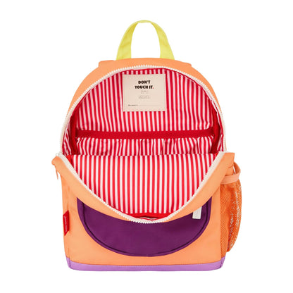Zaino bambino arancione con interno a righe bianche e rosse Hello Hossy