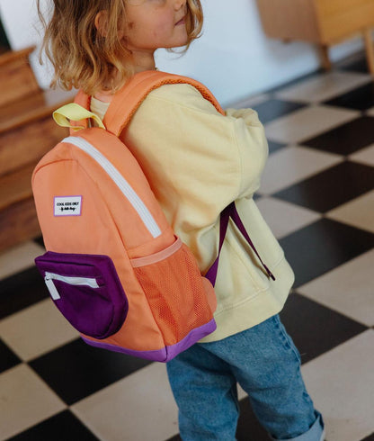 Zaino bambino arancione tasca violette Hello Hossy