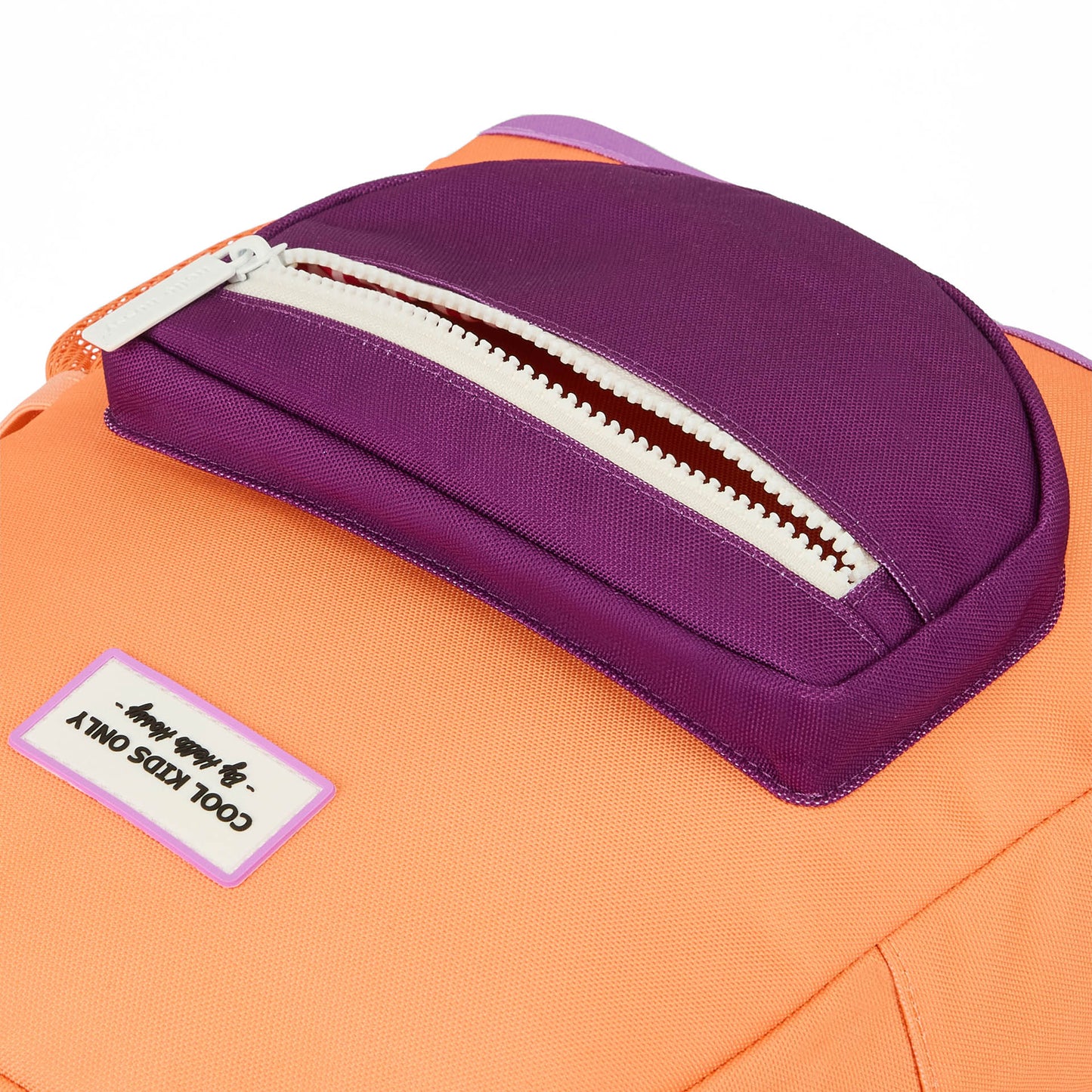 Zaino bambino arancione tasca viola Hello Hossy