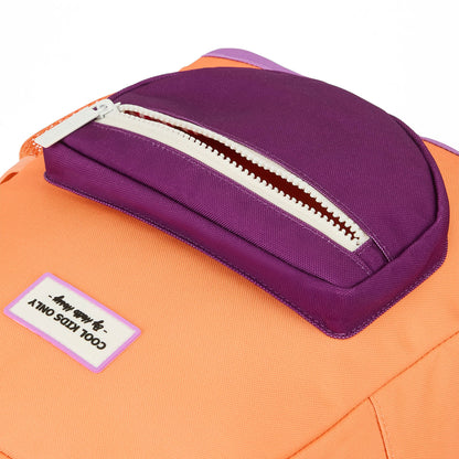 Zaino bambino arancione tasca viola Hello Hossy