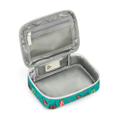 Borsa merenda bambino verde corallo con stampa animali scomparto isotermico Hello Hossy