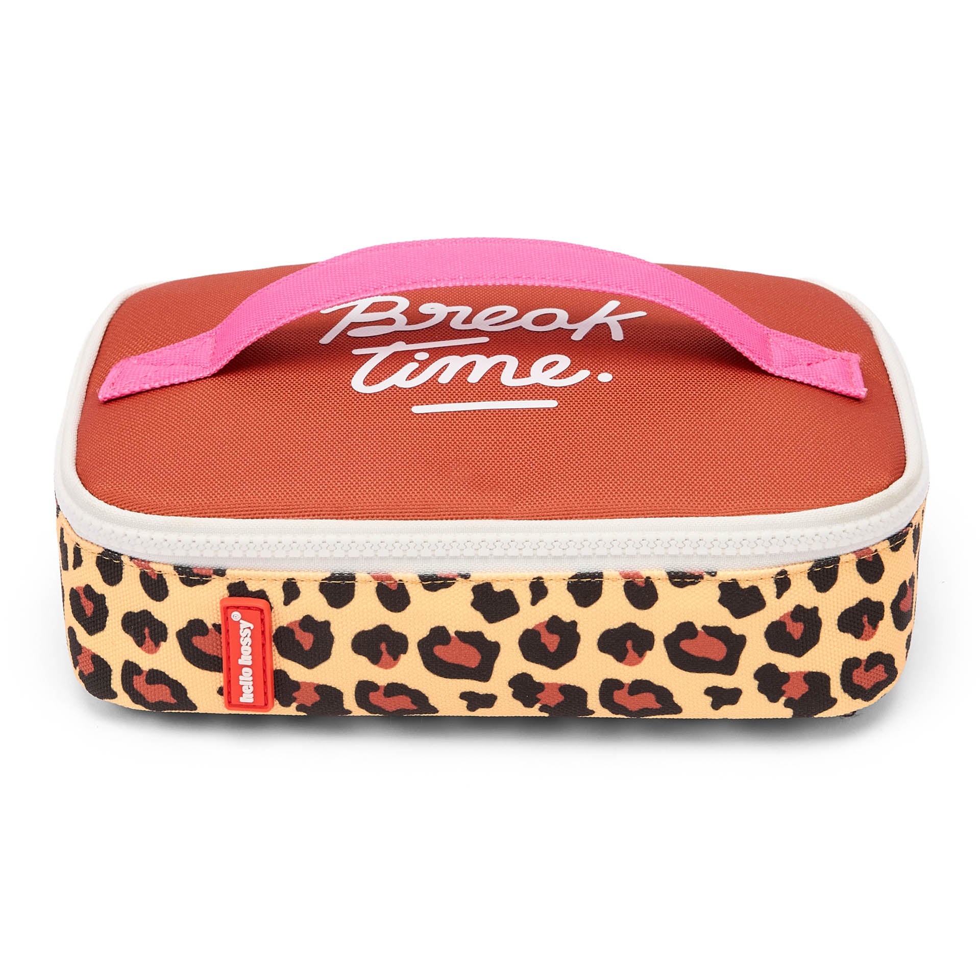 Borsa merenda bambino crema motivo leopard manico rosa Hello Hossy