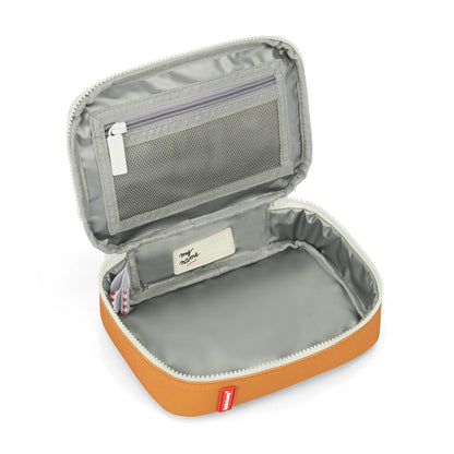 Borsa merenda bambino blu interno grigio custodia con zip Hello Hossy