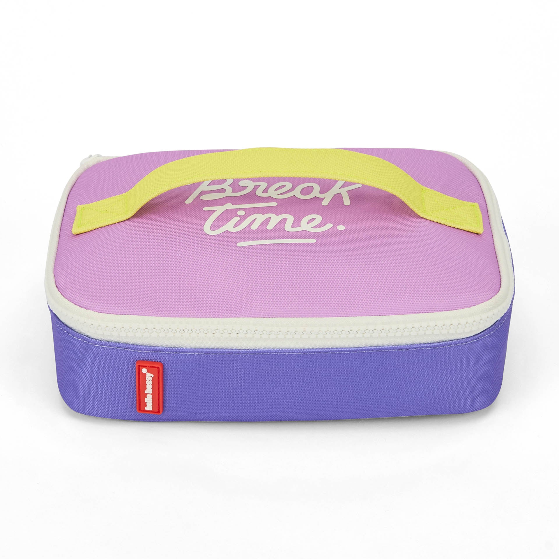 Borsa merenda bambino viola e rosa scritta Break Time Hello Hossy