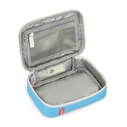 Borsa merenda bambino blu con interno termico e scomparto Hello Hossy