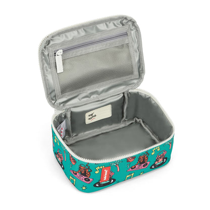 Borsa pranzo bambino verde stampato animali scomparto grigio Hello Hossy