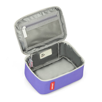 Borsa pranzo per bambini viola, interno grigio, scomparti Hello Hossy