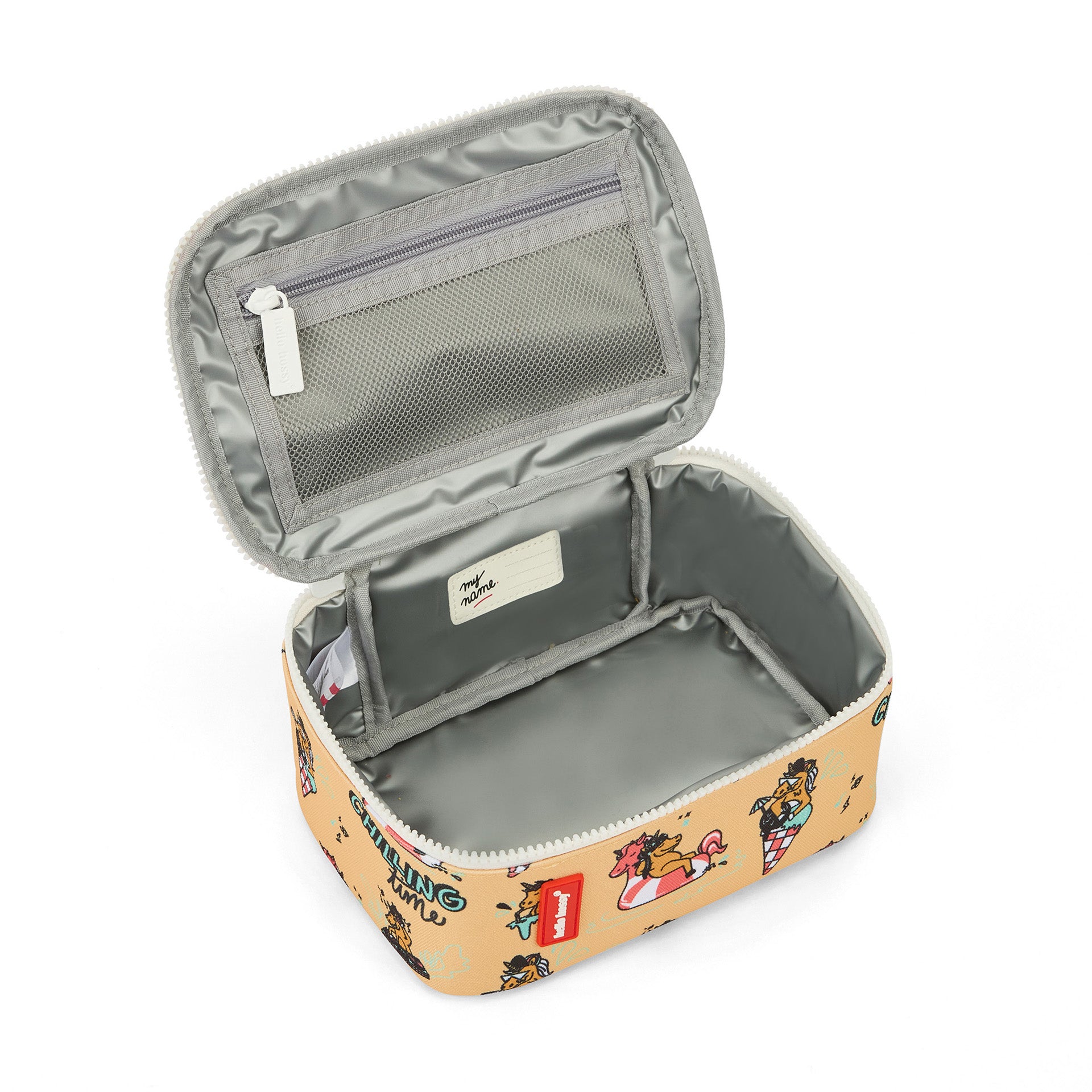 Borsa pranzo per bambini gialla con motivo unicorno, interno grigio Hello Hossy
