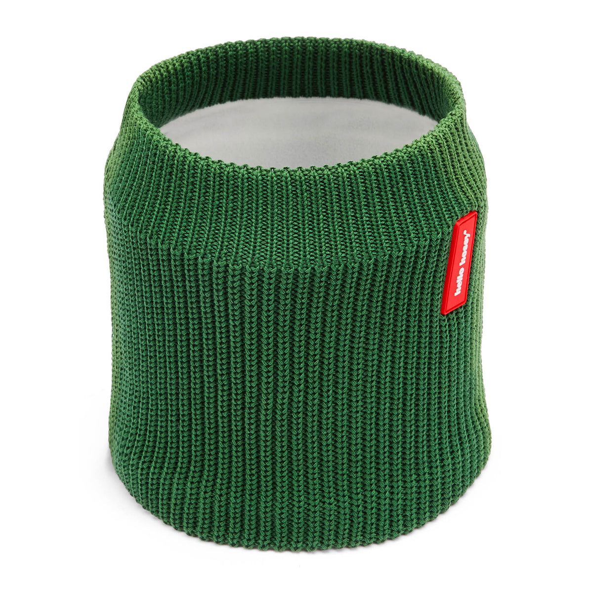 Snood bambino verde maglia a coste fodera in pile Hello Hossy