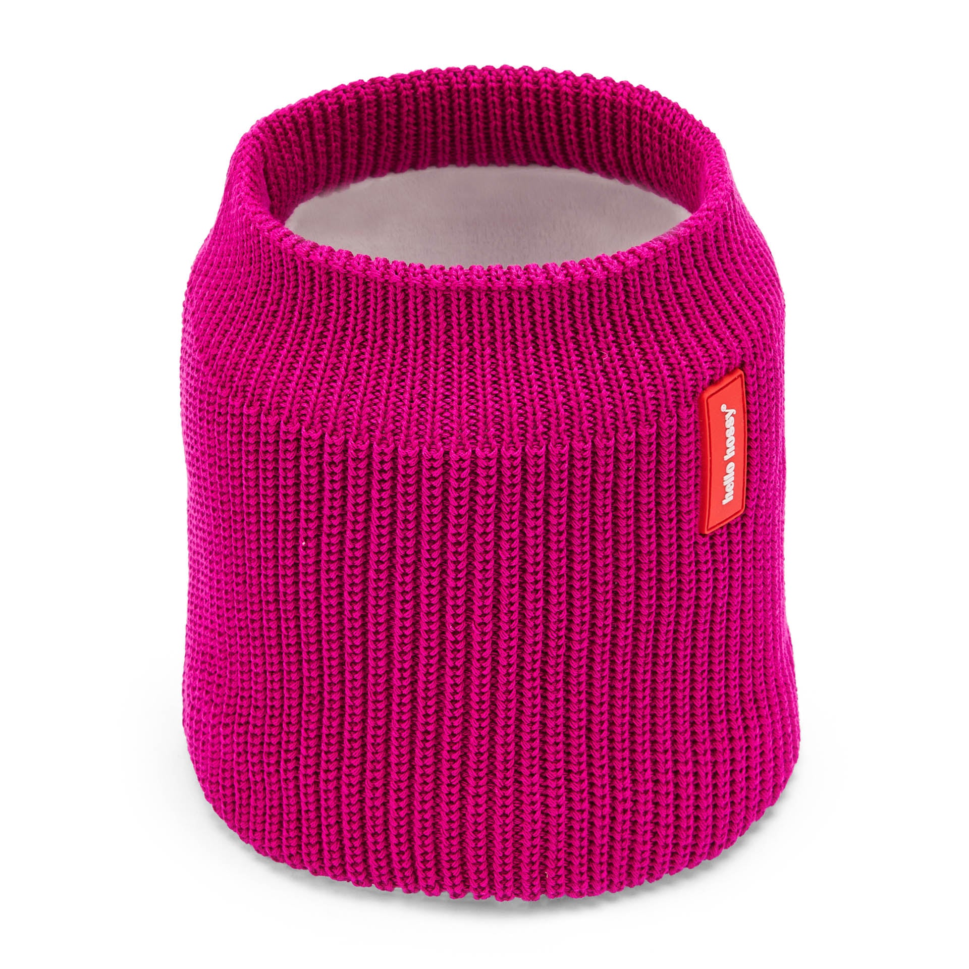 Snood bambino viola in maglia con fodera in pile Hello Hossy