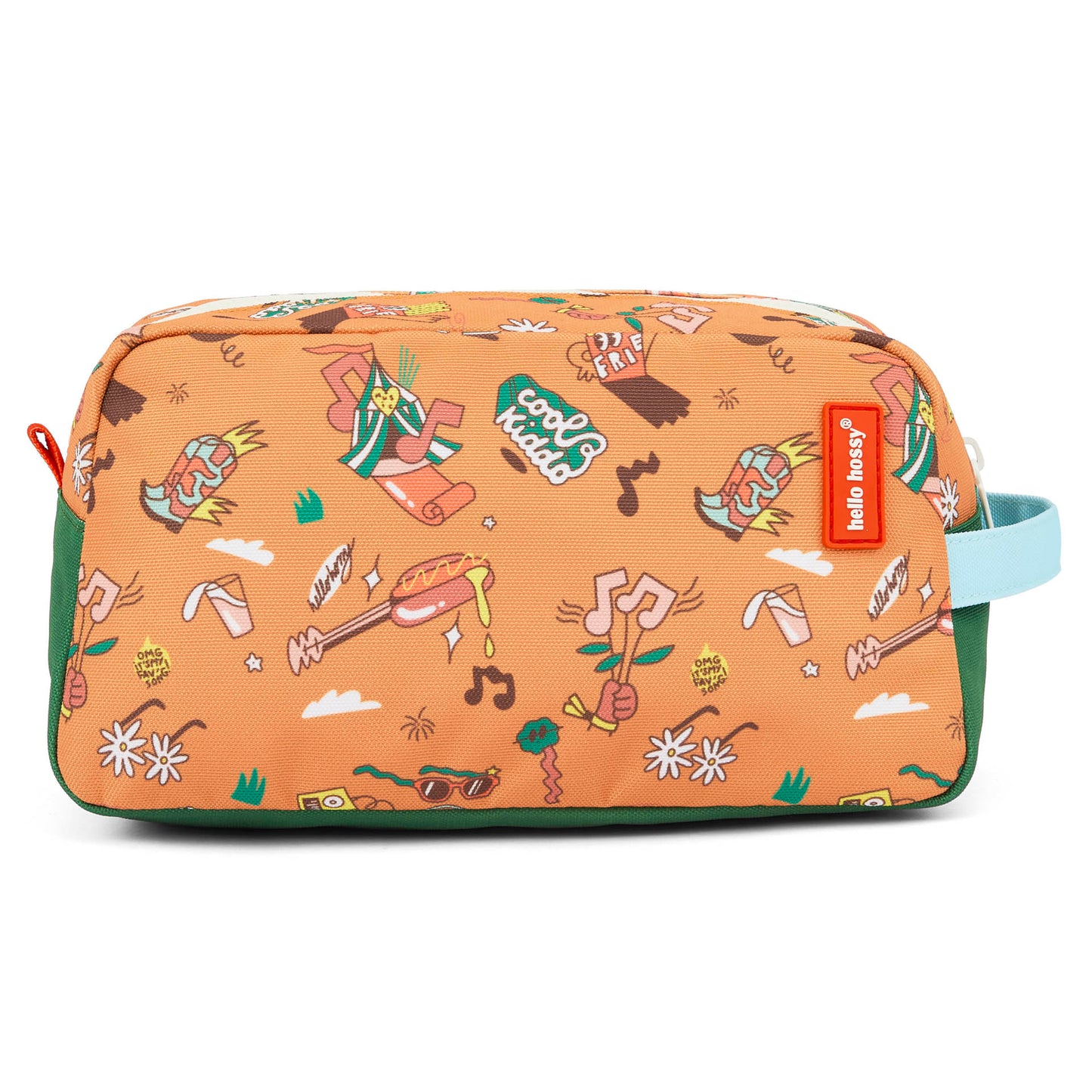 Beauty case bambino marrone motivo musica manico blu Hello Hossy