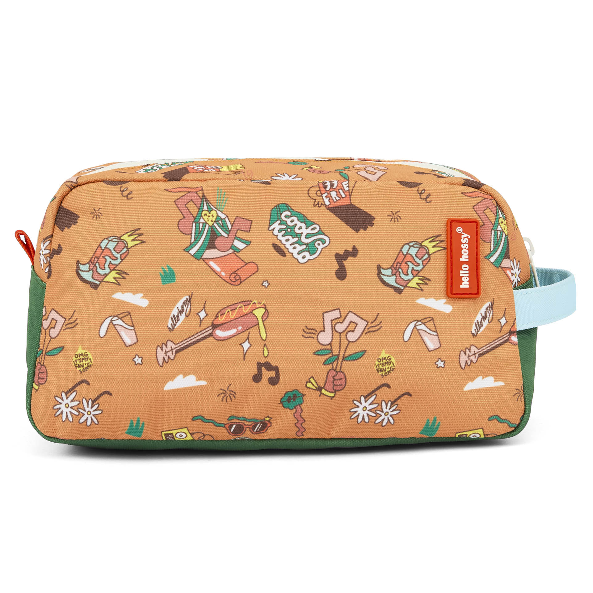 Beauty case bambino marrone motivo musica manico blu Hello Hossy