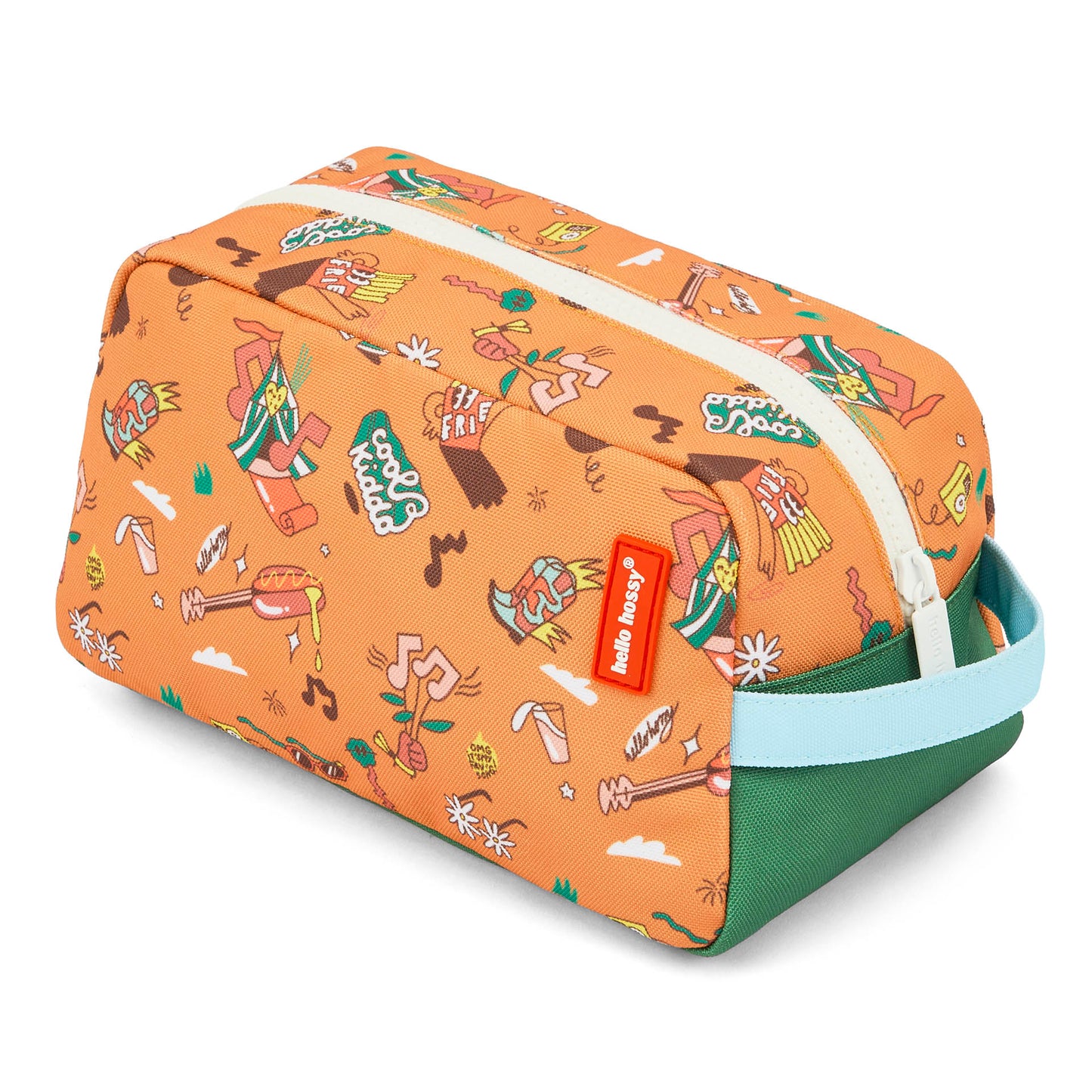 Beauty case bambino arancione motivi musica manico blu Hello Hossy