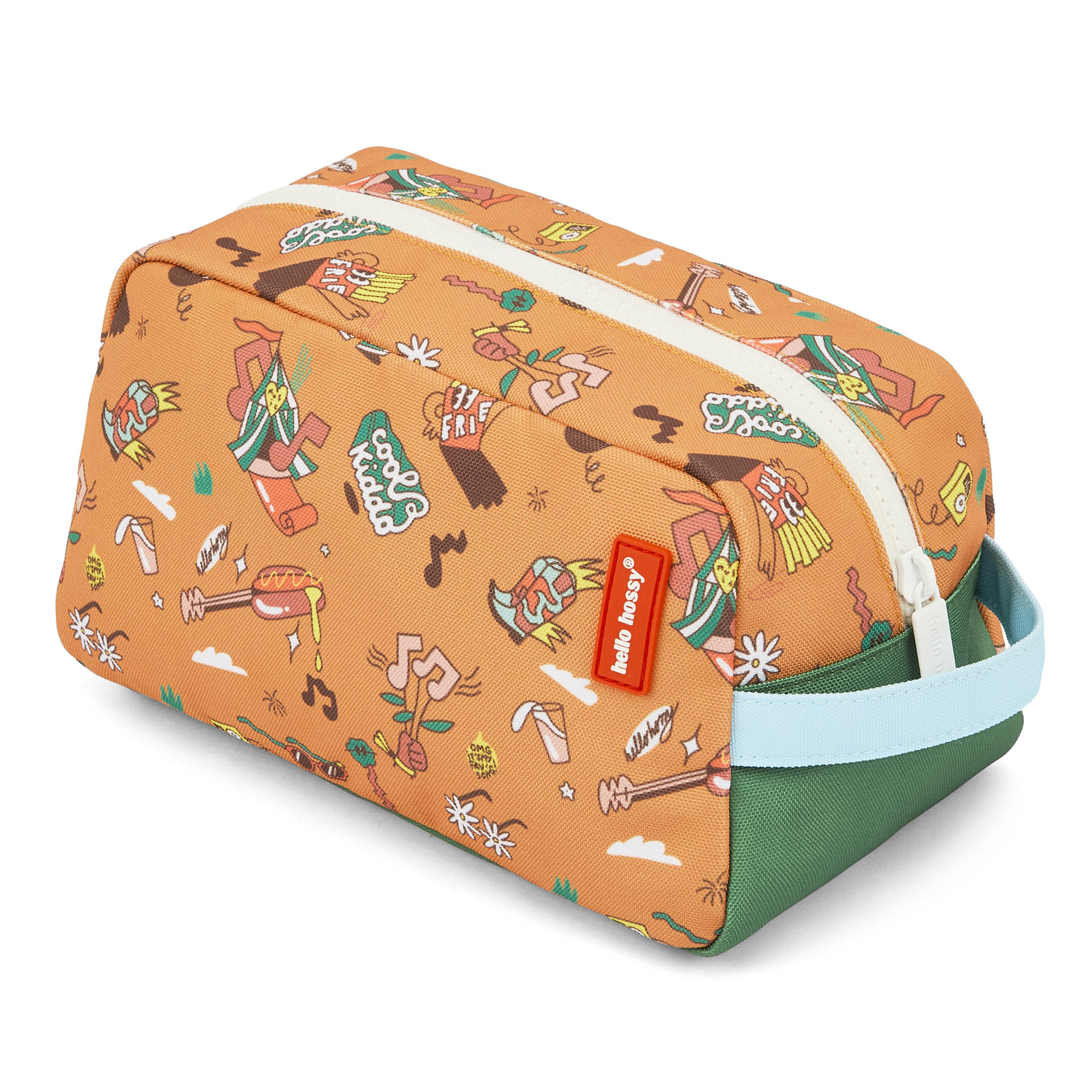 Beauty case bambino arancione motivi musica manico blu Hello Hossy