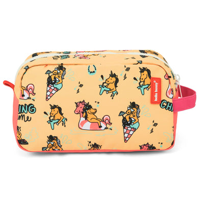 Beauty case bambino stampa unicorni giallo rosa Hello Hossy