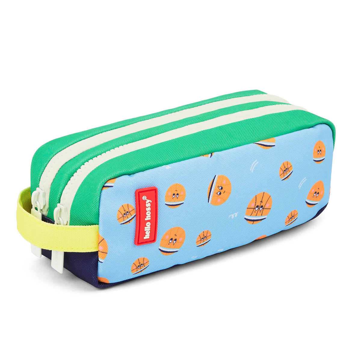Astuccio scolastico per bambini blu, motivo palloni da basket Hello Hossy